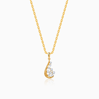 Gold Whisper Drop Lab Grown Diamond Pendant