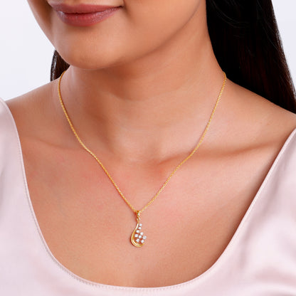 Gold Whisper Drop Lab Grown Diamond Pendant