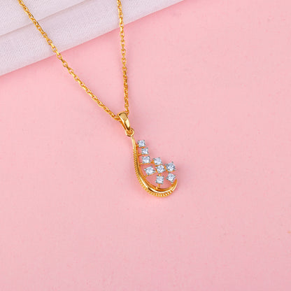 Gold Whisper Drop Lab Grown Diamond Pendant