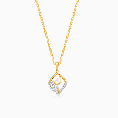 Gold Angular Lab Grown Diamond Pendant