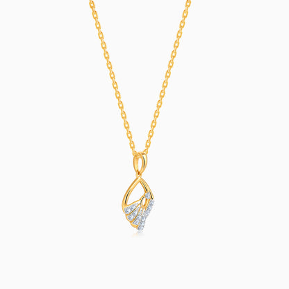 Gold Angular Lab Grown Diamond Pendant