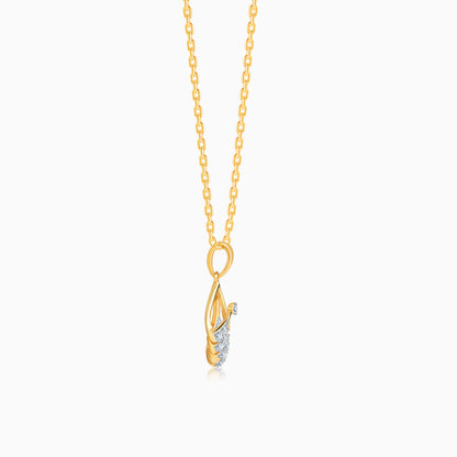 Gold Angular Lab Grown Diamond Pendant