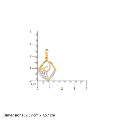 Gold Angular Lab Grown Diamond Pendant