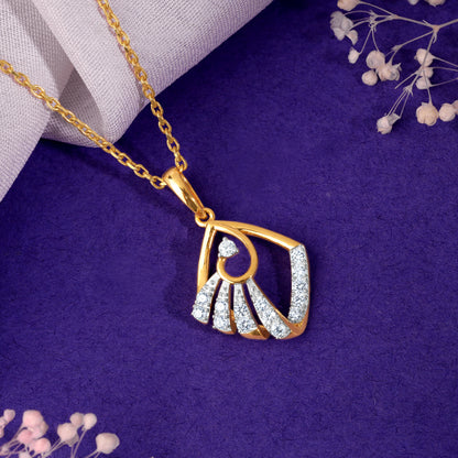 Gold Angular Lab Grown Diamond Pendant