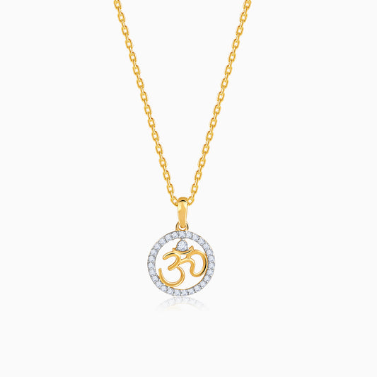 Gold Omkar Lab Grown Diamond Pendant