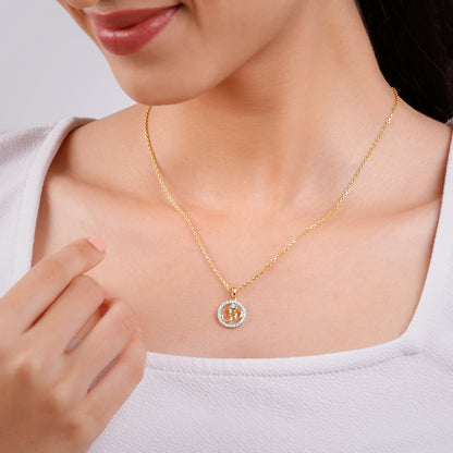 Gold Omkar Lab Grown Diamond Pendant