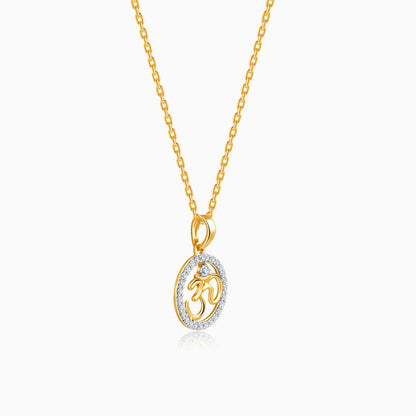 Gold Omkar Lab Grown Diamond Pendant