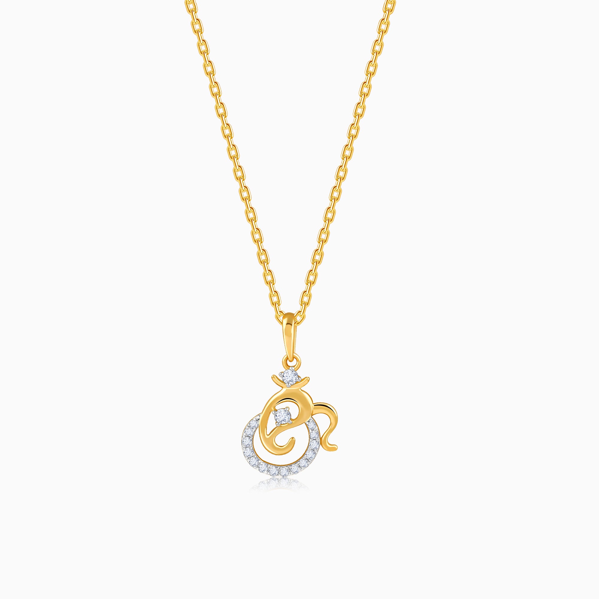Gold Spiritual Ganesha Lab Grown Diamond Pendant