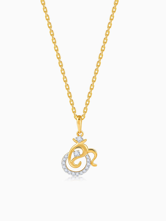 Gold Spiritual Ganesha Lab Grown Diamond Pendant