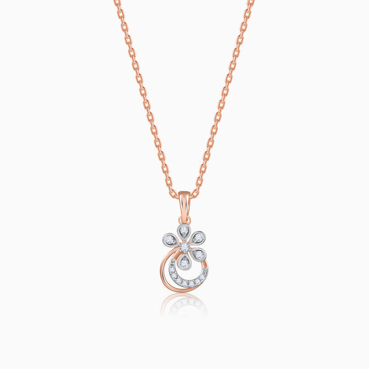Rose Gold Zinnia Lab Grown Diamond Pendant