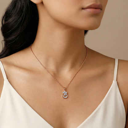 Rose Gold Zinnia Lab Grown Diamond Pendant