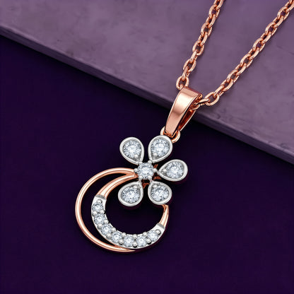 Rose Gold Zinnia Lab Grown Diamond Pendant