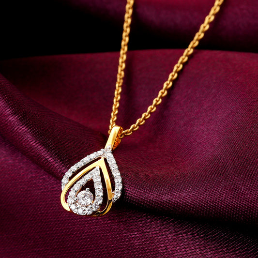 Gold Glistening Dewdrops Diamond Pendant