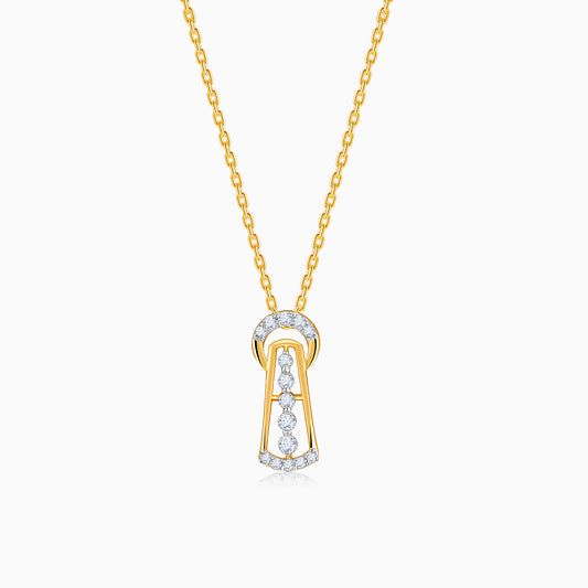 Gold Aquarius Lab Grown Diamond Pendant