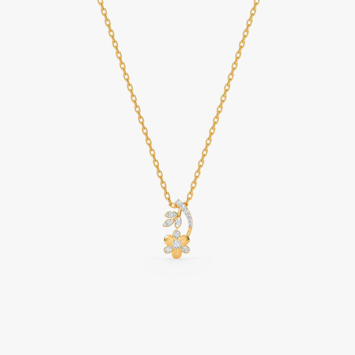 Gold Whispering Bloom Lab Grown Diamond Pendant