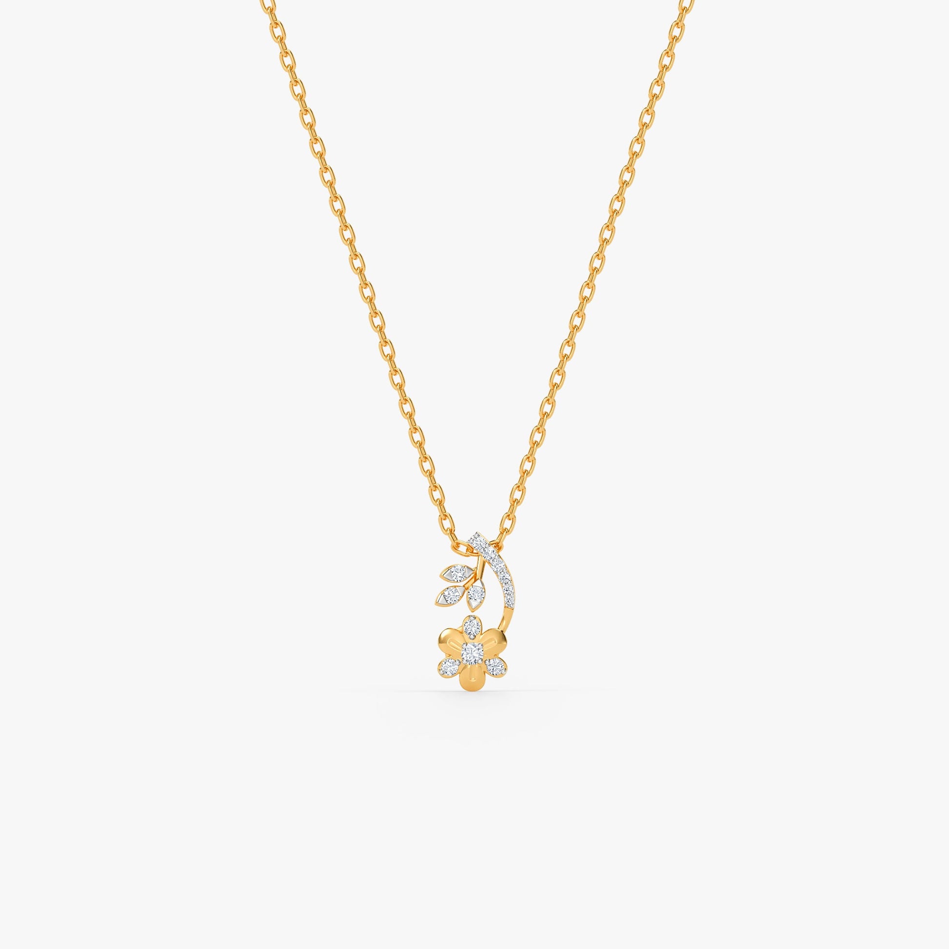 Gold Whispering Bloom Lab Grown Diamond Pendant