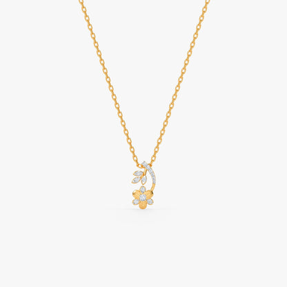 Gold Whispering Bloom Lab Grown Diamond Pendant