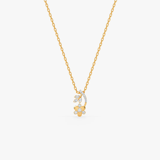 Gold Whispering Bloom Lab Grown Diamond Pendant