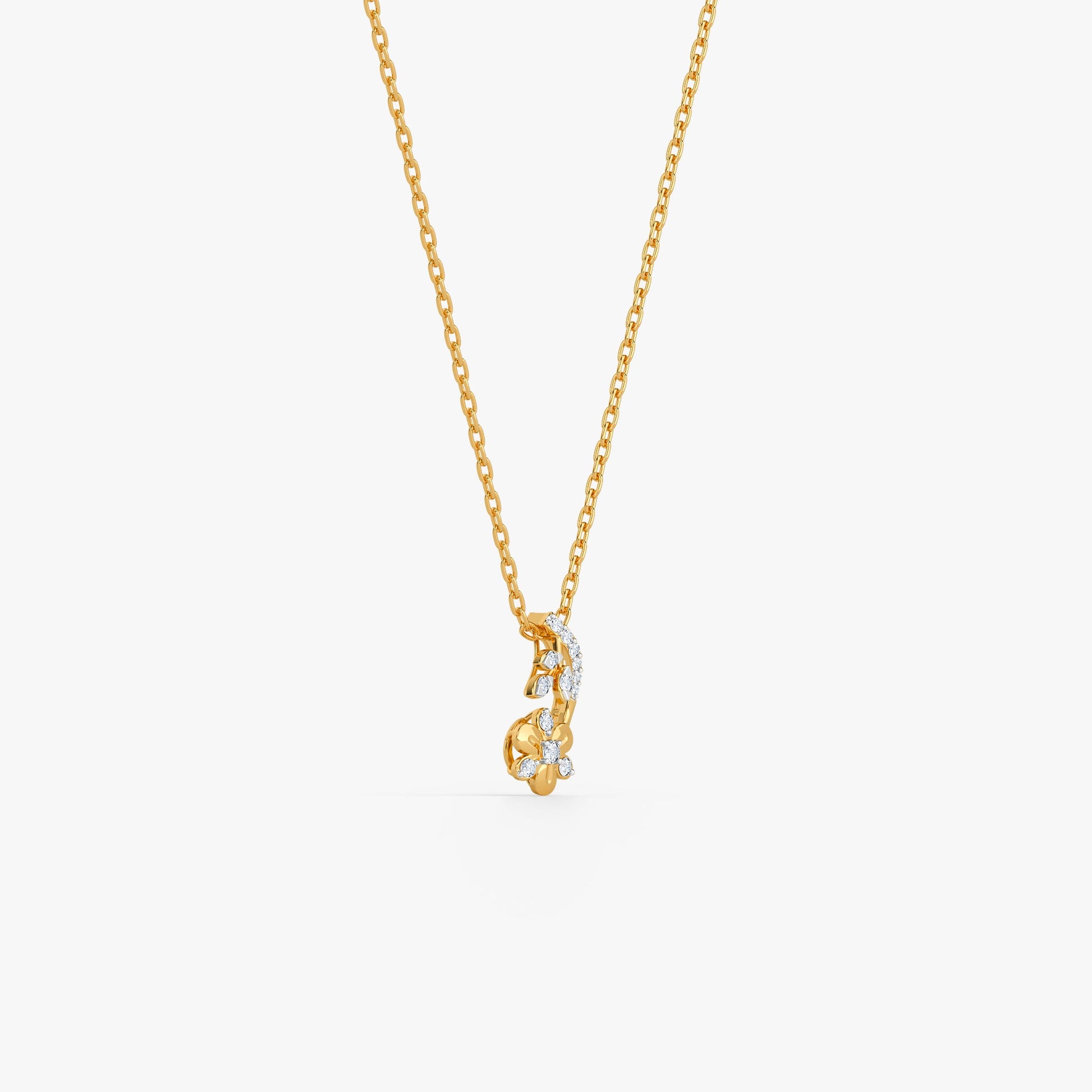 Gold Whispering Bloom Lab Grown Diamond Pendant