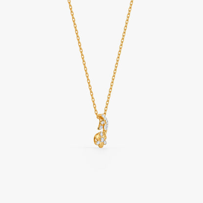 Gold Whispering Bloom Lab Grown Diamond Pendant