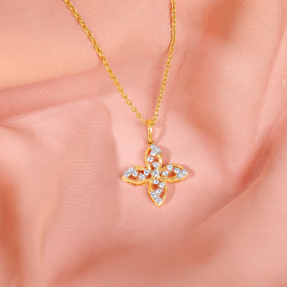 Gold Blooming Lab Grown Diamond Pendant