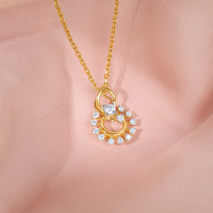 Gold Blossom Lab Grown Diamond Pendant