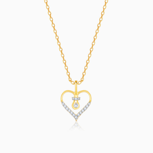 Gold Heart's Innocence Diamond Pendant