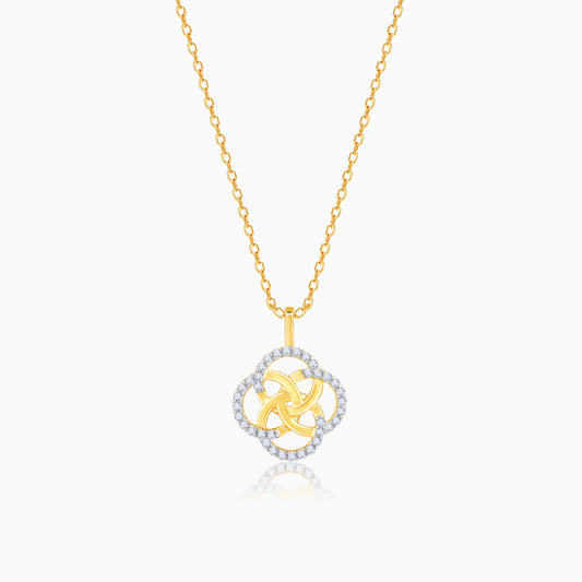 Gold Interlinked Circles Diamond Pendant