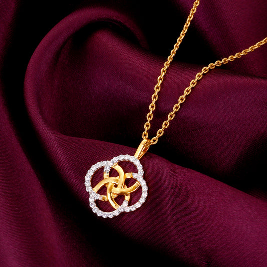 Gold Interlinked Circles Diamond Pendant