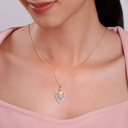 Gold Peacock Dance Lab Grown Diamond Pendant