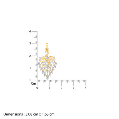 Gold Peacock Dance Lab Grown Diamond Pendant