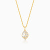 Gold Leafy Glam Lab Grown Diamond Pendant