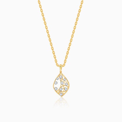 Gold Leafy Glam Lab Grown Diamond Pendant