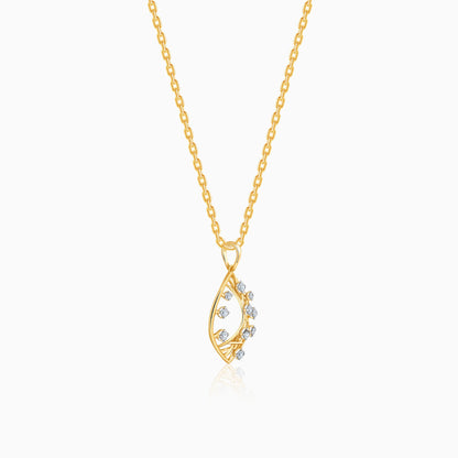 Gold Leafy Glam Lab Grown Diamond Pendant