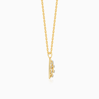 Gold Leafy Glam Lab Grown Diamond Pendant
