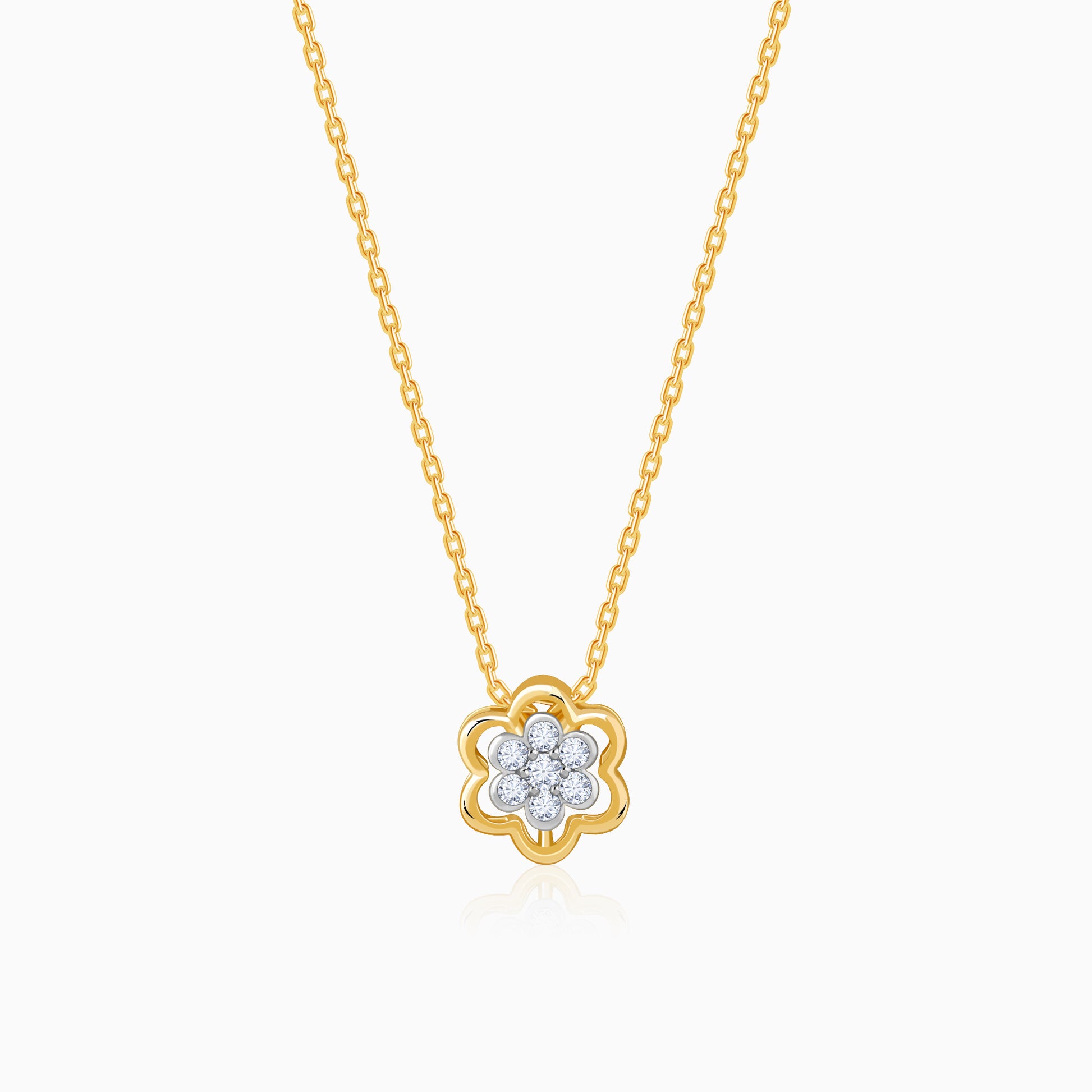 Gold Bloom Essence Lab Grown Diamond Pendant
