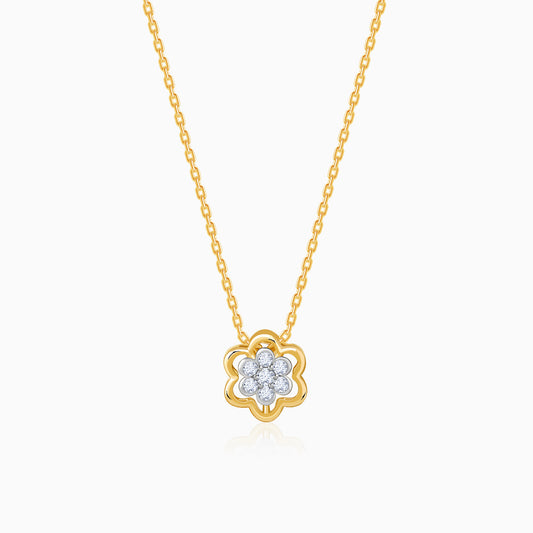 Gold Bloom Essence Lab Grown Diamond Pendant