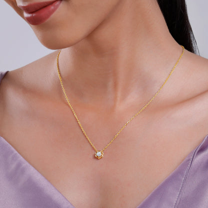 Gold Bloom Essence Lab Grown Diamond Pendant