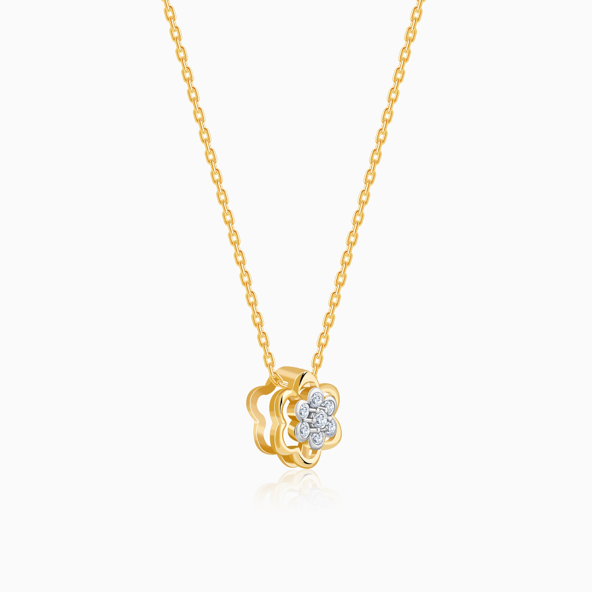 Gold Bloom Essence Lab Grown Diamond Pendant