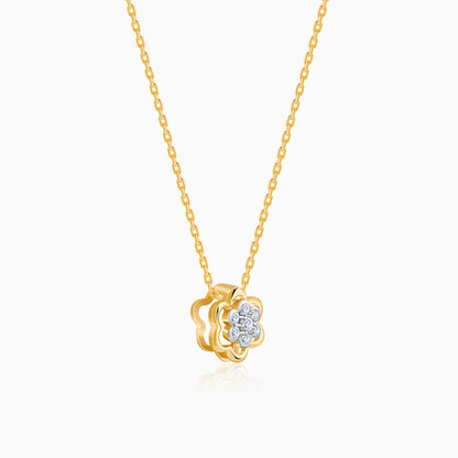 Gold Bloom Essence Lab Grown Diamond Pendant