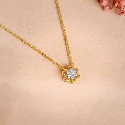 Gold Bloom Essence Lab Grown Diamond Pendant