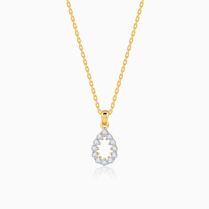 Gold Oval Aura Lab Grown Diamond Pendant