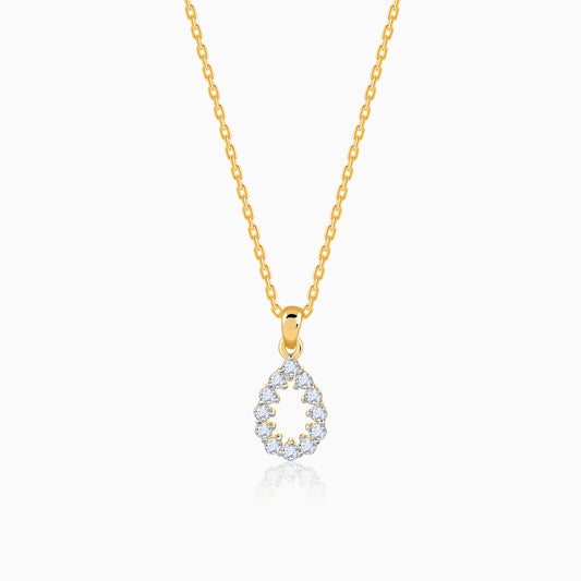 Gold Oval Aura Lab Grown Diamond Pendant