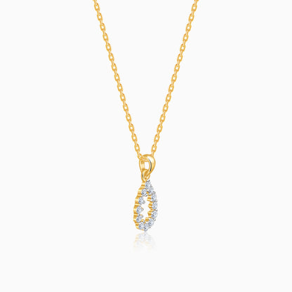 Gold Oval Aura Lab Grown Diamond Pendant