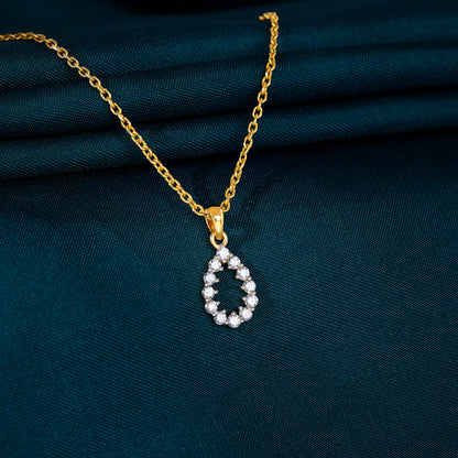 Gold Oval Aura Lab Grown Diamond Pendant