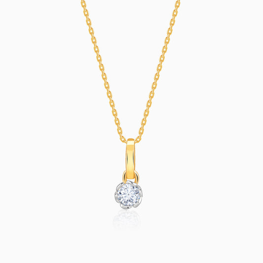 Gold Sleek Lab Grown Diamond Pendant