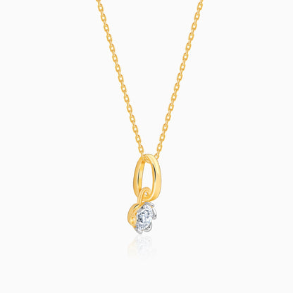Gold Sleek Lab Grown Diamond Pendant