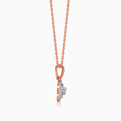 Rose Gold Double Halo Lab Grown Diamond Pendant
