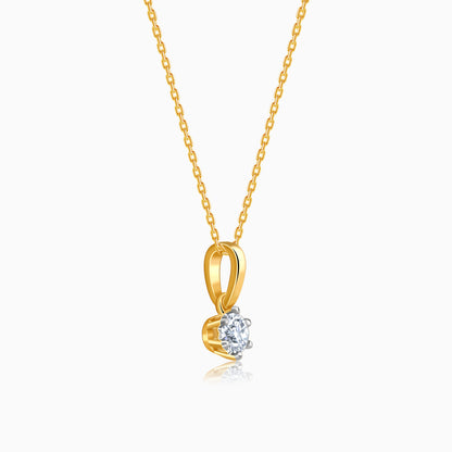 Gold Dazzling Solitaire Lab Grown Diamond Pendant