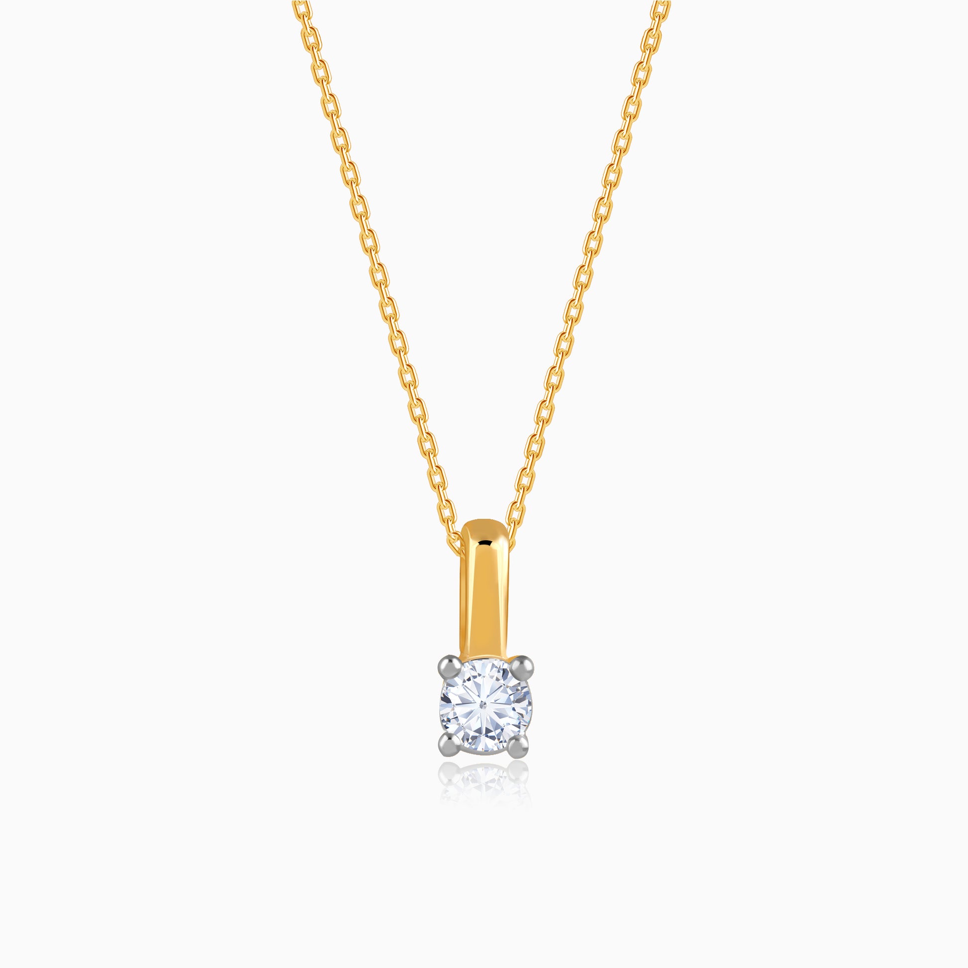 Gold Beauty In Solitaire Lab Grown Diamond Pendant